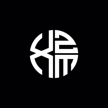 XZM logosu XZM simgesi XZM monogramı XZM harfi minimalist daire düz modern soyut logo tasarımı