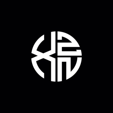 XZN logosu XZN simgesi XZN monogram XZN harfi minimalist daire düz modern soyut logo tasarımı
