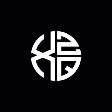 XZQ logosu XZQ simgesi XZQ monogram XZQ harfi minimalist daire düz modern soyut logo tasarımı