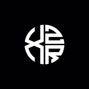 XZR logosu XZR monogram XZR harf minimalist daire düz modern soyut logo tasarımı