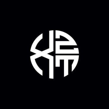 XZT logosu XZT monogramı XZT harfi minimalist daire düz modern logo tasarımı