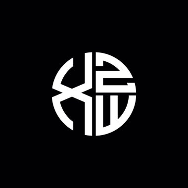 XZW logosu XZW simgesi XZW monogram XZW harf minimalist daire düz modern soyut logo tasarımı