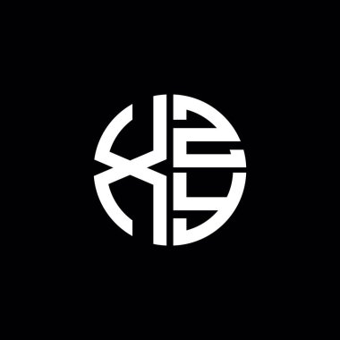 XZY logosu XZY simgesi XZY monogram XZY harf minimalist daire düz modern soyut logo tasarımı