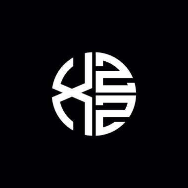 XZZ logosu XZZ simgesi XZZ harfli minimalist daire düz modern soyut logo tasarımı