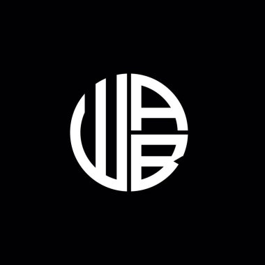 WAB logosu WAB simgesi WAB harfli minimalist daire düz modern soyut logo tasarımı