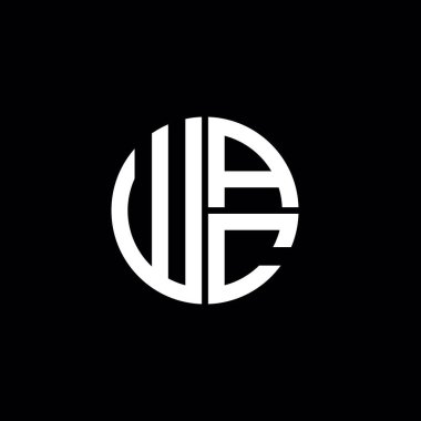WAC logosu WAC monogramı WAC harfi minimalist daire düz modern soyut logo tasarımı