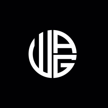 WAG simgesi WAG monogramı WAG harfi minimalist daire düz modern soyut logo tasarımı