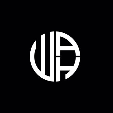 WAH logosu WAH simgesi WAH monogramı WAH harfi minimalist daire düz modern soyut logo tasarımı