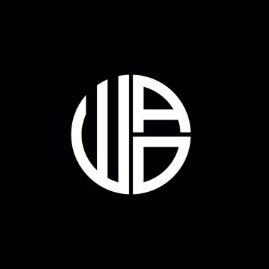 WAO simgesi WAO monogramı WAO harfi minimalist daire düz modern soyut logo tasarımı
