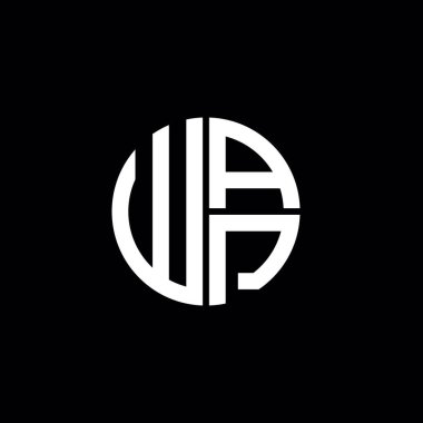WAP logosu WAP simgesi WAP monogramı WAP harfi minimalist daire düz modern soyut logo tasarımı