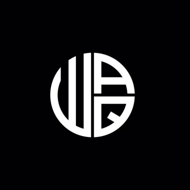 WAQ simgesi WAQ monogramı WAQ harfi minimalist daire düz modern soyut logo tasarımı