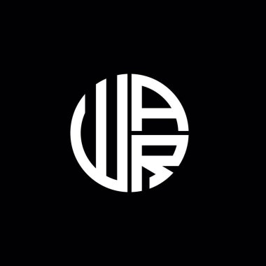 WAR simgesi WAR monogramı WAR harfi minimalist daire düz modern soyut logo tasarımı