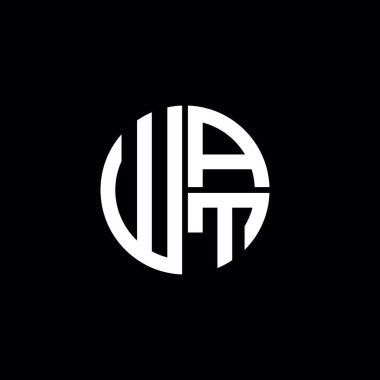 WAT logosu WAT simgesi WAT harfli minimalist daire düz modern soyut logo tasarımı