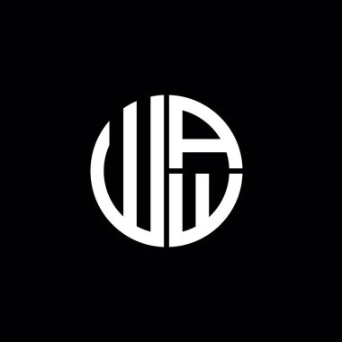WAW logosu WAW simgesi WAW harfli minimalist daire düz modern soyut logo tasarımı