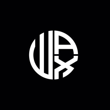 WAX logosu WAX simgesi WAX monogram WAX harfi minimalist daire düz modern soyut logo tasarımı