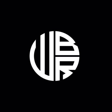 WBR logosu WBR monogramı WBR harfi minimalist daire düz modern logo tasarımı