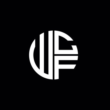 WCF logosu WCF monogramı WCF harfi minimalist daire düz modern logo tasarımı