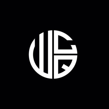 WCQ logosu WCQ simgesi WCQ monogramı WCQ harfi minimalist daire düz modern soyut logo tasarımı