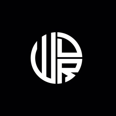 WDR logosu WDR monogramı WDR harfi minimalist daire düz modern soyut logo tasarımı
