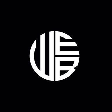 WEB logo WeB simgesi WEB monogram WEB harfi minimalist daire düz modern soyut logo tasarımı