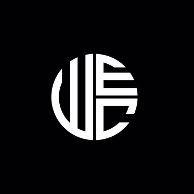 WEC logosu WEC monogramı WEC harfi minimalist daire düz modern soyut logo tasarımı