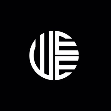 Wee logosu Wee monogramı Wee harfi minimalist daire düz modern soyut logo tasarımı