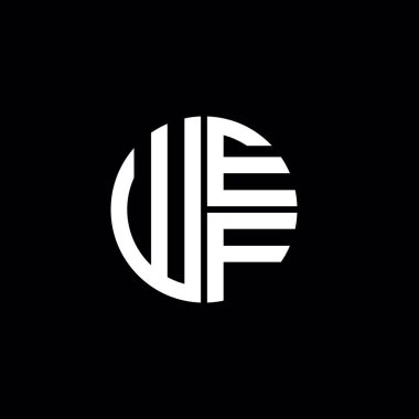 WEF logo WEF simgesi WEF monogramı WEF harfi minimalist daire düz modern soyut logo tasarımı