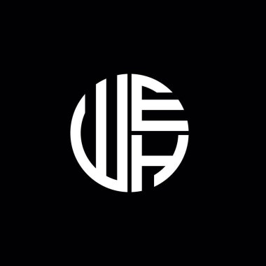 WEH logosu WEH monogramı WEH harfi minimalist daire düz modern soyut logo tasarımı