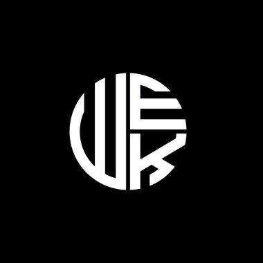WEK logo WEK simgesi WEK monogram WEK Harf minimalist Dairesel daire benzersiz modern soyut logo tasarımı