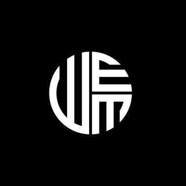WEM logosu WEM simgesi WEM monogramı WEM harfi minimalist daire düz modern soyut logo tasarımı