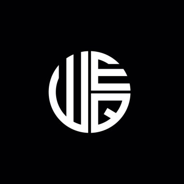 WEQ logo WEQ simgesi WEQ monogramı WEQ harfi minimalist daire düz modern soyut logo tasarımı