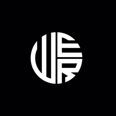 WER logosu WER monogramı WER harfi minimalist daire düz modern soyut logo tasarımı