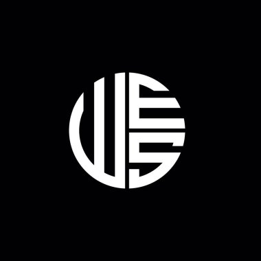 WES logosu WES monogramı WES harfi minimalist daire düz modern soyut logo tasarımı