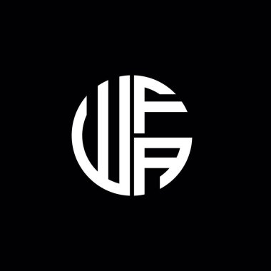 WFA logosu WFA simgesi WFA harfli minimalist daire düz modern soyut logo tasarımı