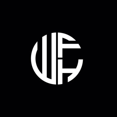 WFH logosu WFH simgesi WFH başlığı WFH harfi minimalist daire düz modern soyut logo tasarımı