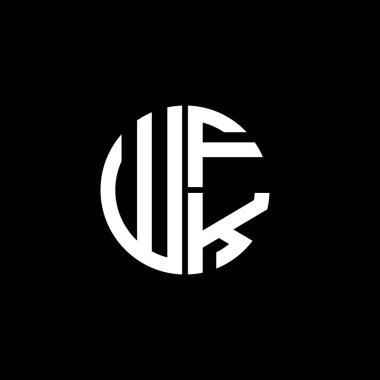 WFK logosu WFK simgesi WFK başlığı WFK harfi minimalist daire düz modern logo tasarımı