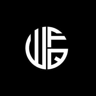 WFQ logosu WFQ simgesi WFQ harfli minimalist daire düz modern soyut logo tasarımı