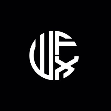 WFX logosu WFX simgesi WFX harfli minimalist daire düz modern soyut logo tasarımı