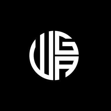 WGA logosu WGA simgesi WGA harfli minimalist daire düz modern soyut logo tasarımı