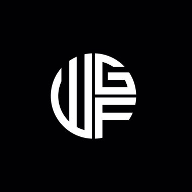 WGF logosu WGF simgesi WGF harfli minimalist daire düz modern soyut logo tasarımı