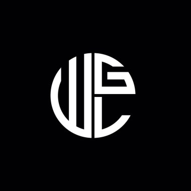 WGL logosu WGL simgesi WGL başlığı WGL harfi minimalist daire düz modern soyut logo tasarımı