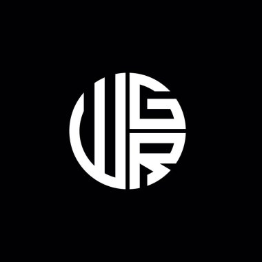WGR logosu WGR monogram WGR harfi minimalist daire düz modern soyut logo tasarımı