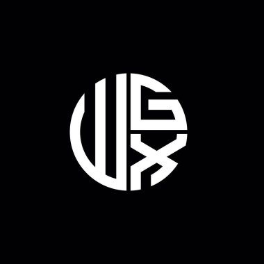 WGX logosu WGX simgesi WGX harfli minimalist daire düz modern soyut logo tasarımı
