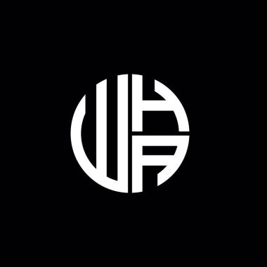 WHA logosu WHA başlığı WHA harfi minimalist daire düz modern soyut logo tasarımı