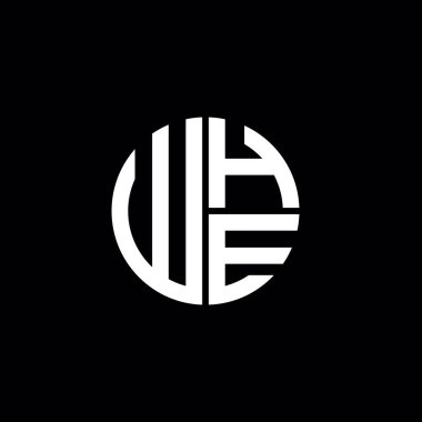 WHE logosu WHE monogramı WHE harfi minimalist daire düz modern soyut logo tasarımı