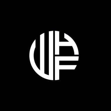 WHF logosu WHF monogramı WHF harfi minimalist daire düz modern soyut logo tasarımı