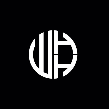 whH logosu whH simgesi WHH harfli minimalist daire düz modern soyut logo tasarımı