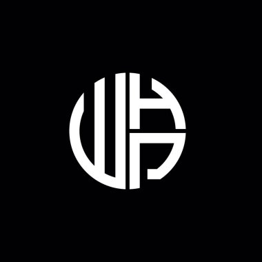 WHP logosu WHP başlığı whP harfi minimalist daire düz modern soyut logo tasarımı