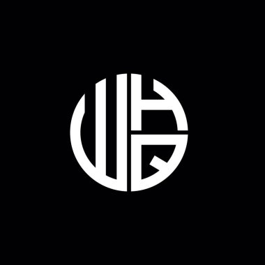 WHQ logosu WHQ simgesi whQ harfli minimalist daire düz modern soyut logo tasarımı