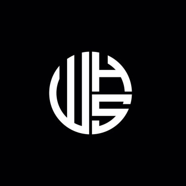 WHS logosu WHS monogramı WHS harfi minimalist daire düz modern soyut logo tasarımı
